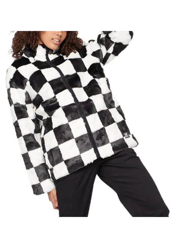 Толстовка checkerboard 21 boyfriend crew sweatshirt 'black white' Vans — изображение 3 из 4, белый