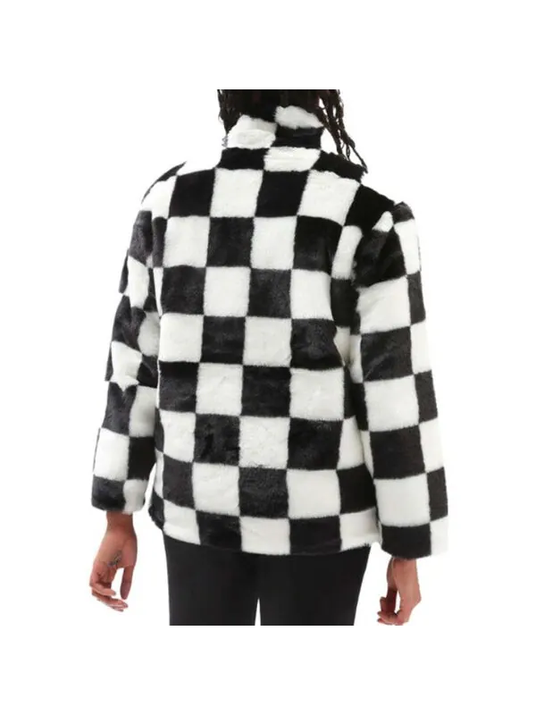 Толстовка checkerboard 21 boyfriend crew sweatshirt 'black white' Vans — изображение 4 из 4, белый