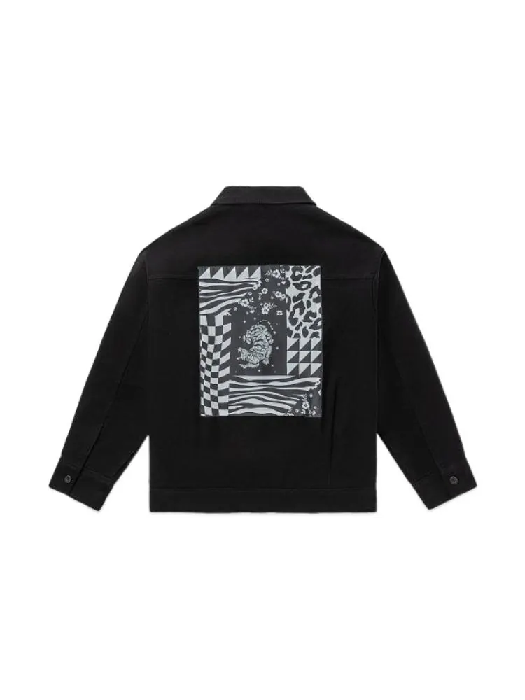 Куртка Vans Printing Embroidered lapel Zipper Long Sleeves Jacket Unisex Black — изображение 2 из 2, черный