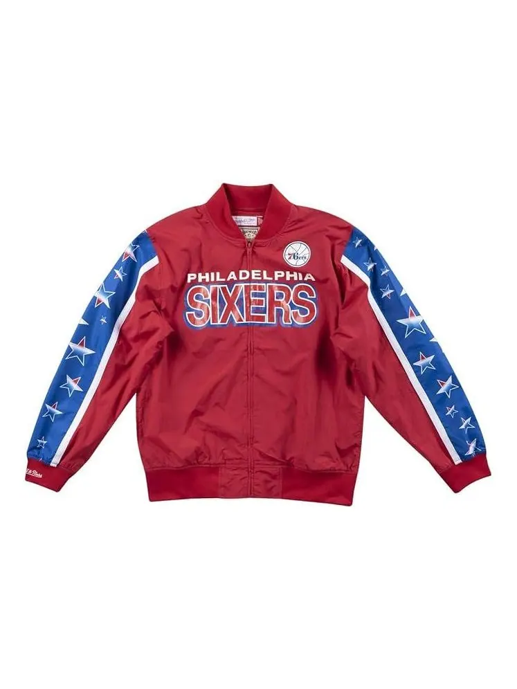 Куртка Mitchell & Ness x NBA Philadelphia 76ers Hook Warm Up Jacket 'Red' — изображение 1 из 2, красный