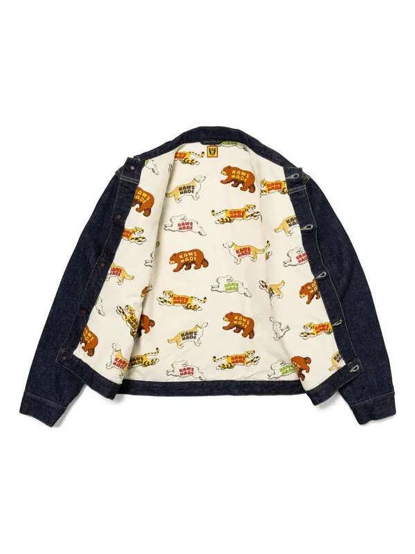 Рубашка x kaws animal patterned shirt 'white' Human Made — изображение 3 из 3, темно-синий