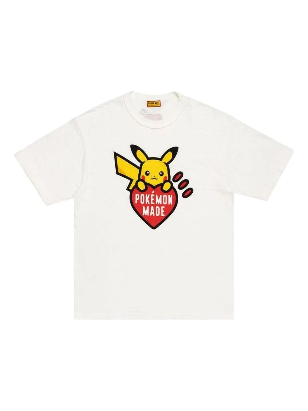 Футболка Human made x Pokemon Made с изображением Пикачу — изображение 1 из 2, белый/желтый/красный