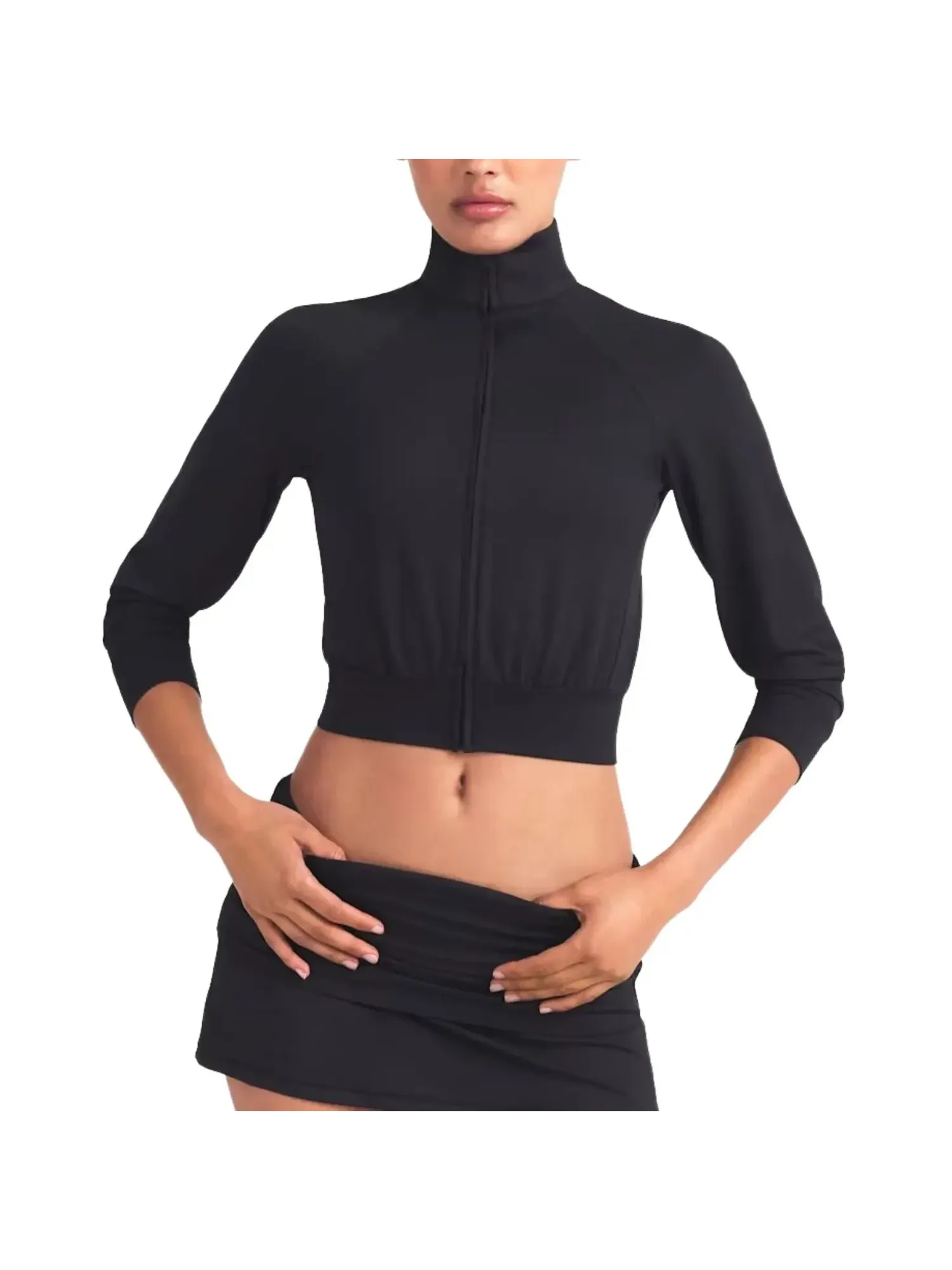 Куртка (WMNS) Nike x SKIMS Airy Track Jacket 'Obsidan' — изображение 2 из 3, черный