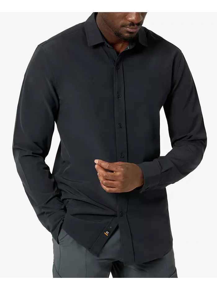 Мужская однотонная облегающая рубашка Performance Kenneth Cole — изображение 1 из 3, черный