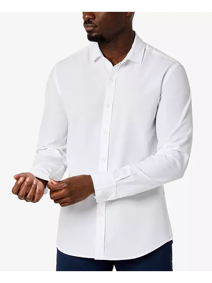 Мужская однотонная облегающая рубашка Performance Kenneth Cole — изображение 1 из 3, белый