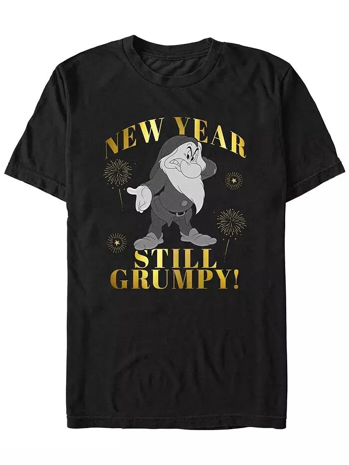 Мужская футболка с короткими рукавами Disney Princesses New Year Still Grumpy Fifth Sun — изображение 1 из 1, черный