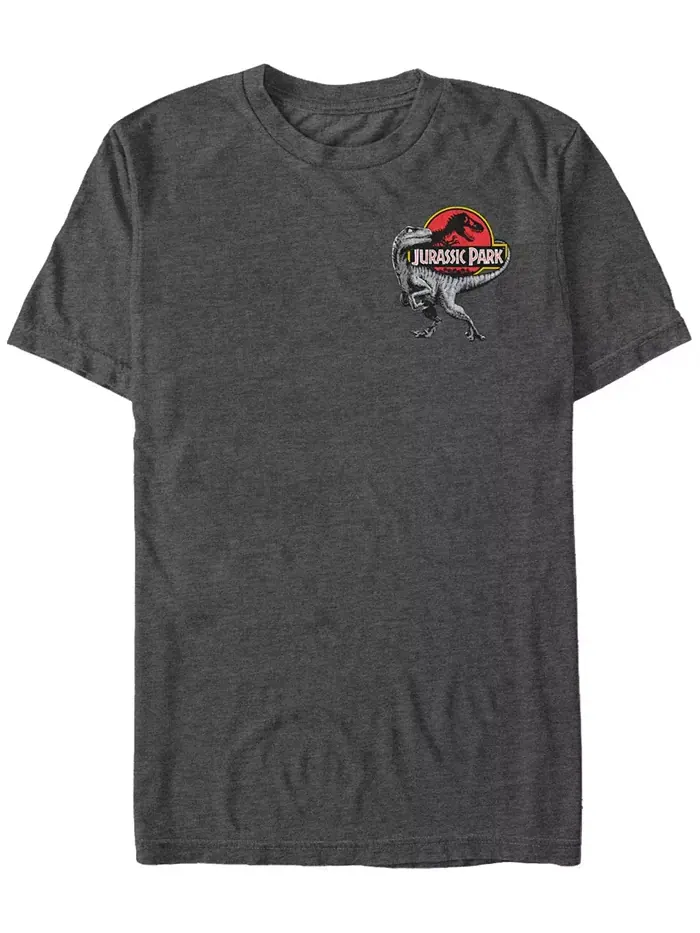 Футболка с коротким рукавом Jurassic Park с логотипом раптора на левой стороне груди (мужская) — изображение 1 из 1