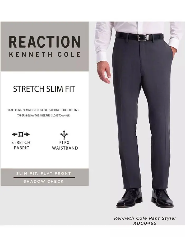 Мужские облегающие брюки в клетку Shadow Check Kenneth Cole Reaction — 4