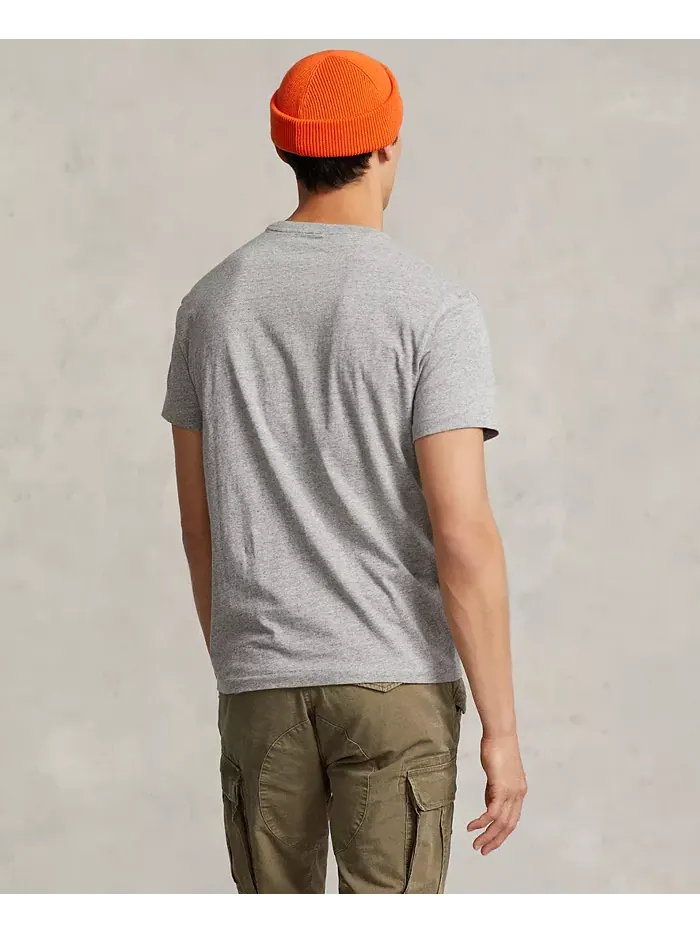 Мужская классическая футболка с круглым вырезом и карманом Polo Ralph Lauren — изображение 4 из 7, коричневый