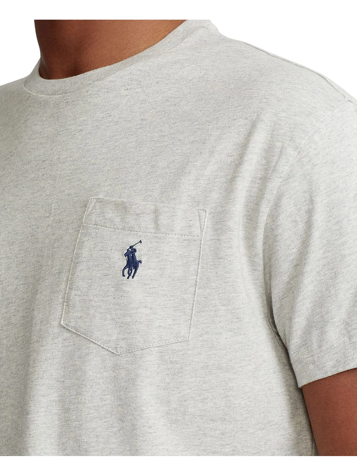 Мужская классическая футболка с круглым вырезом и карманами Polo Ralph Lauren — изображение 2 из 4, серый