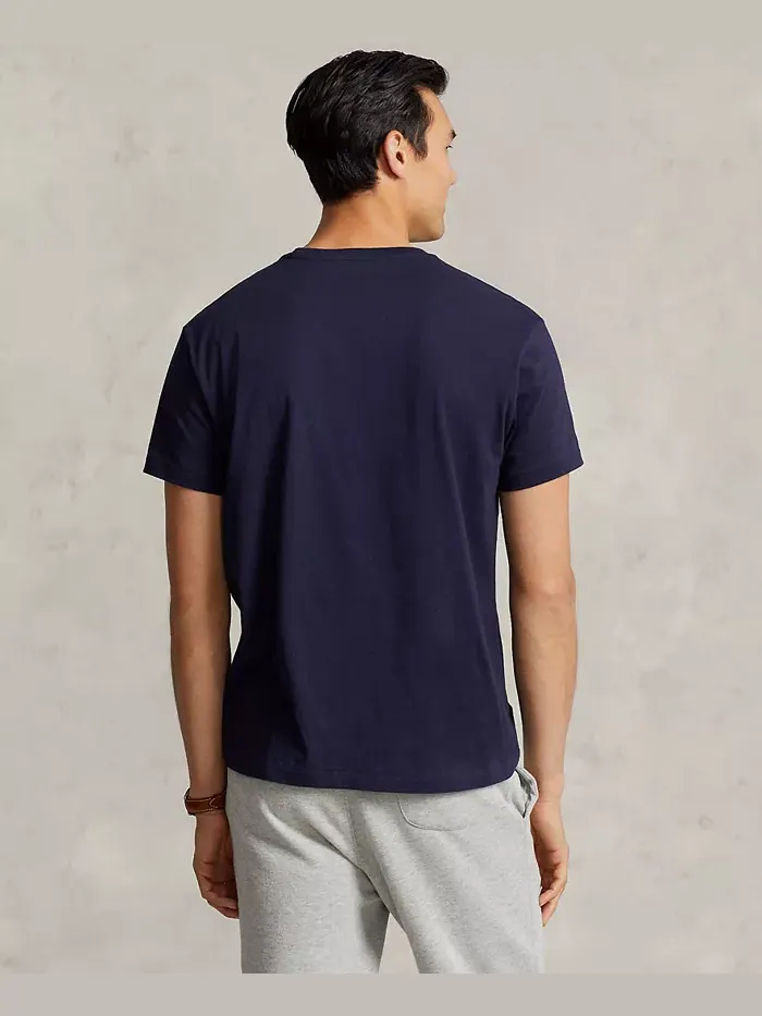 Мужская классическая футболка с карманом и круглым вырезом Polo Ralph Lauren — изображение 4 из 5, синий