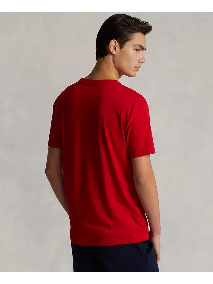 Мужская классическая футболка с карманом и круглым вырезом Polo Ralph Lauren — изображение 4 из 5, красный