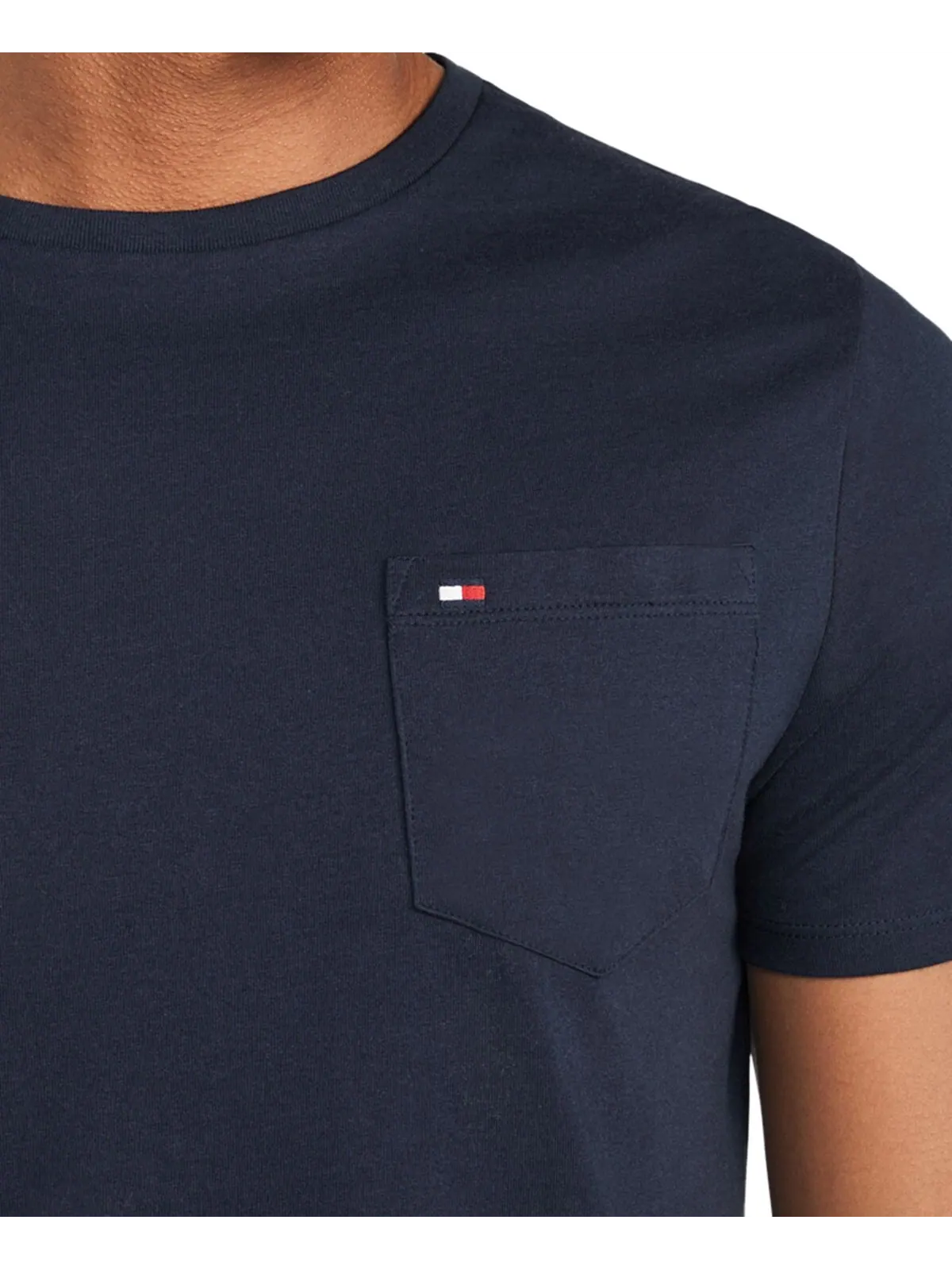 Мужская футболка big & tall tommy с круглым вырезом и карманами Tommy Hilfiger — изображение 3 из 3, темно-синий