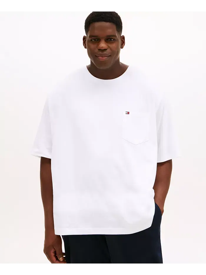 Мужская футболка с карманом и круглым вырезом Tommy Big & Tall Tommy Hilfiger — изображение 1 из 4, яркий белый