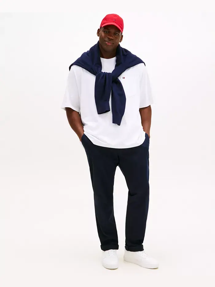 Мужская футболка с карманом и круглым вырезом Tommy Big & Tall Tommy Hilfiger — изображение 4 из 4, яркий белый