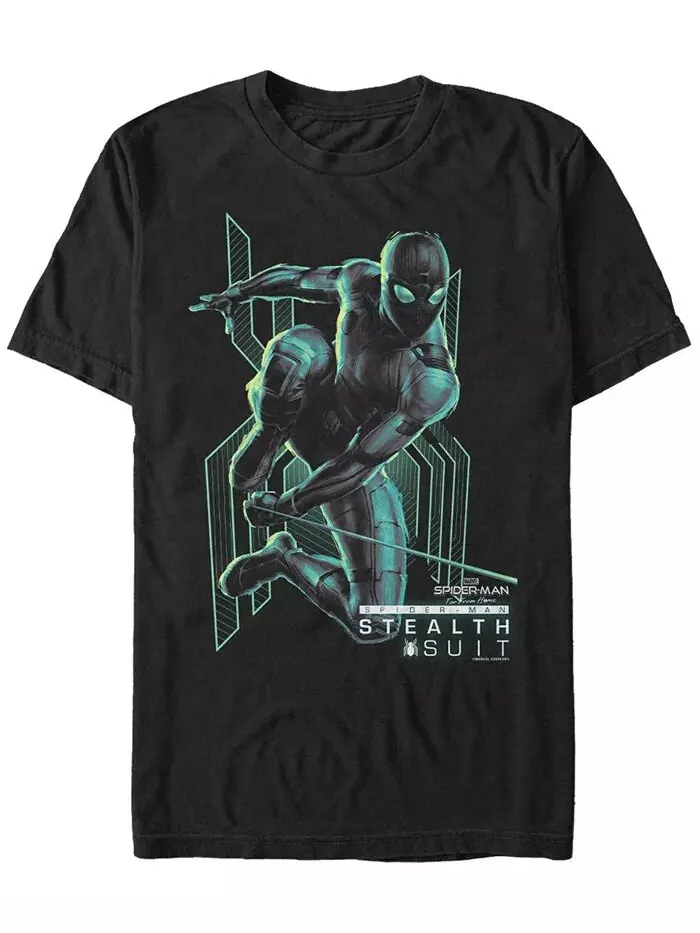 Футболка с коротким рукавом для мужчин Marvel Spider-Man Far From Home Stealth Suit Fifth Sun — изображение 1 из 1, черный