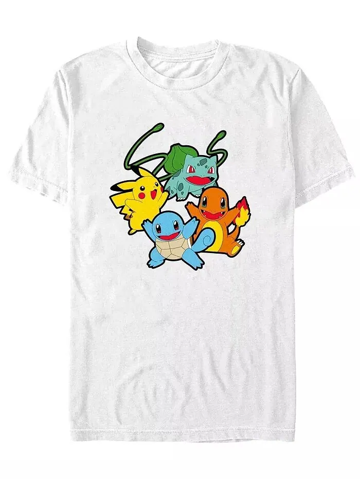 Мужская классическая футболка с коротким рукавом Pokemon Group Fifth Sun — изображение 1 из 1, белый