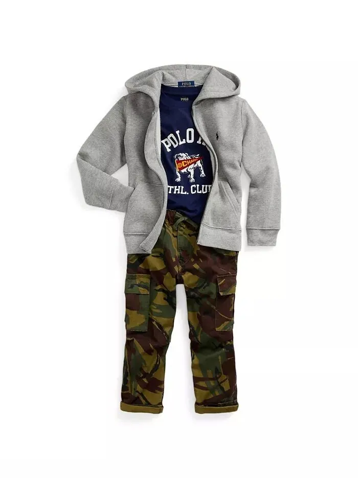 Толстовка из хлопкового флиса для малышей и маленьких мальчиков Polo Ralph Lauren — изображение 7 из 8, черный