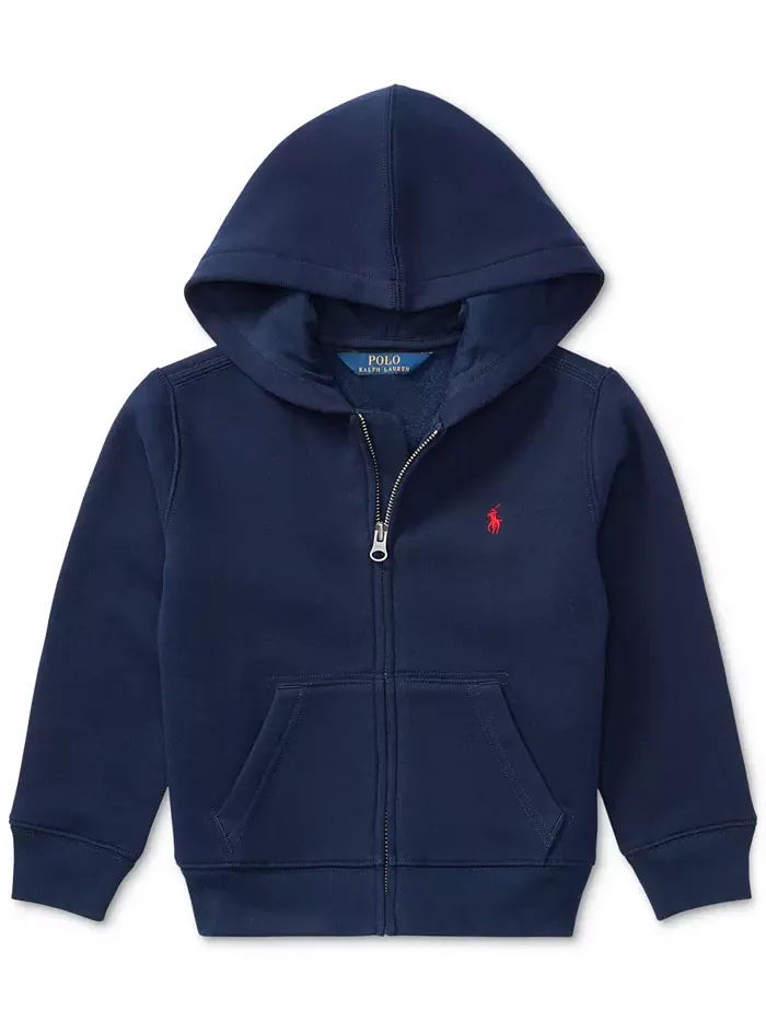 Детская и мальчиковая худи из хлопкового флиса Polo Ralph Lauren — изображение 1 из 6, темно-синий