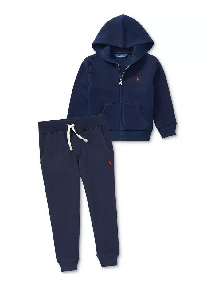 Детская и мальчиковая худи из хлопкового флиса Polo Ralph Lauren — изображение 3 из 6, темно-синий