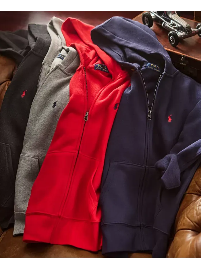 Детская и мальчиковая худи из хлопкового флиса Polo Ralph Lauren — изображение 3 из 4, цвет вереска