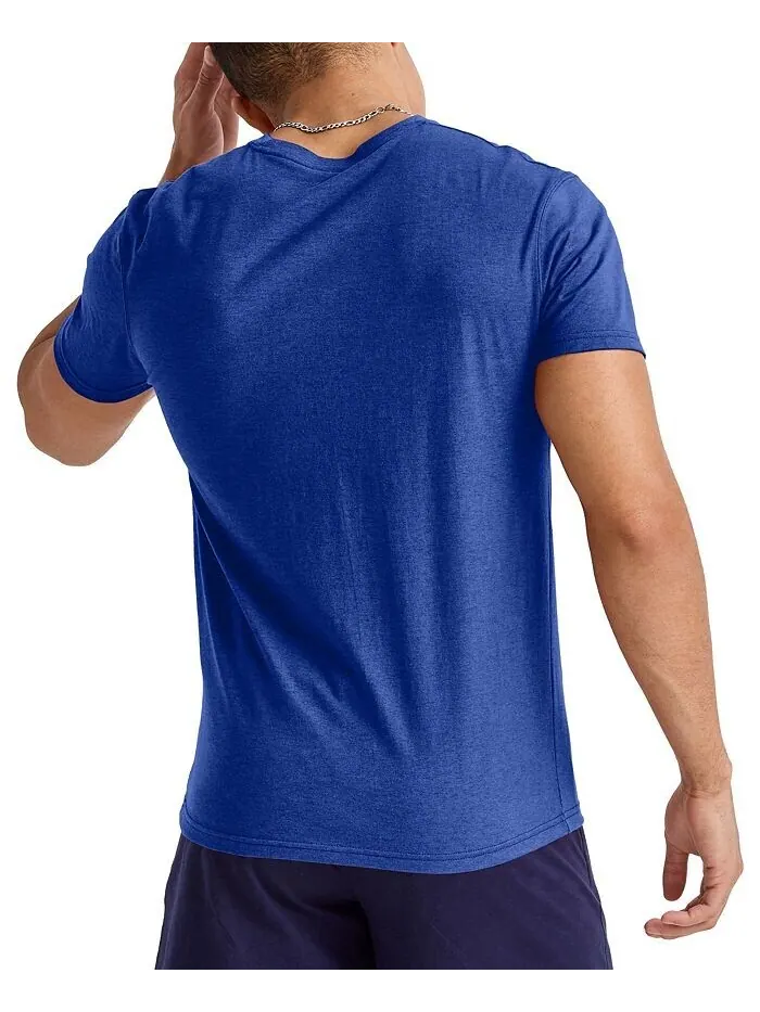 Мужская футболка Originals Tri-Blend с короткими рукавами Hanes, цвет Royal Tri-blend — изображение 2 из 4