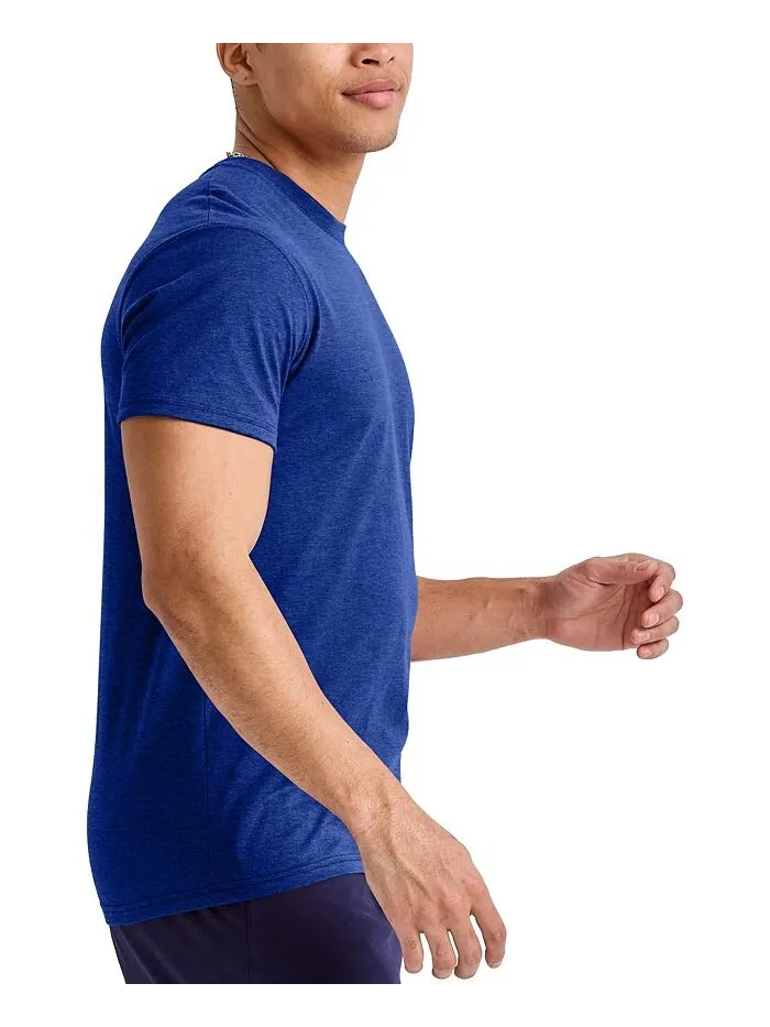 Мужская футболка Originals Tri-Blend с короткими рукавами Hanes, цвет Royal Tri-blend — изображение 3 из 4