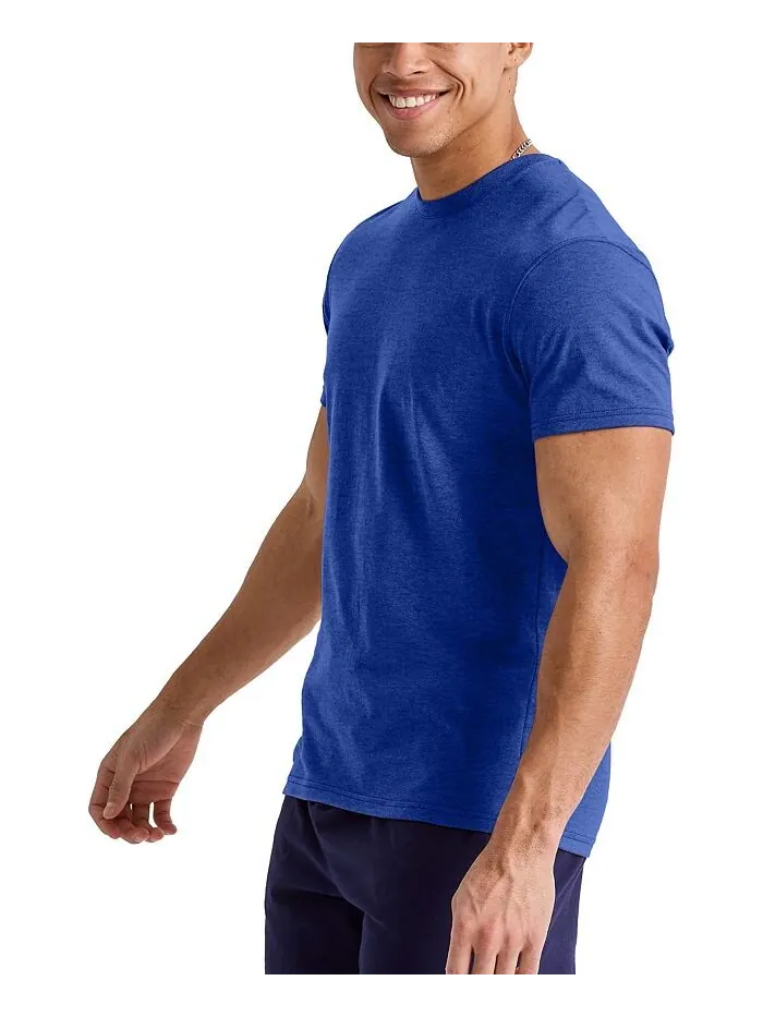 Мужская футболка Originals Tri-Blend с короткими рукавами Hanes, цвет Royal Tri-blend — изображение 4 из 4