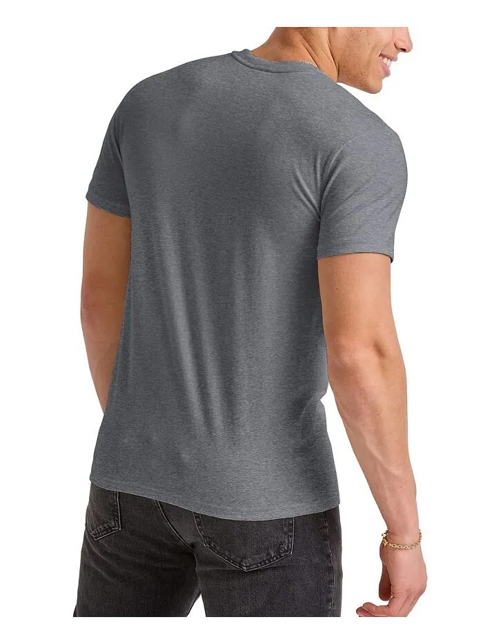 Мужская футболка Originals Tri-Blend с короткими рукавами Hanes, цвет Slate Tri-blend — изображение 2 из 4