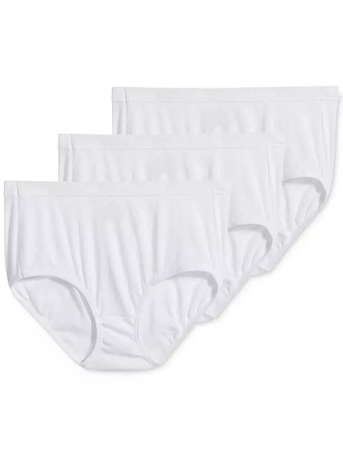 Комплект из 3 трусиков Elance Breathe Brief 1542, увеличенные размеры Jockey — изображение 2 из 3, белый/белый/белый