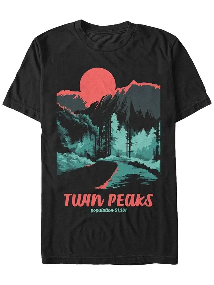 Мужская футболка в тон поп-парка Twin Peaks с короткими рукавами Fifth Sun — изображение 1 из 1, черный