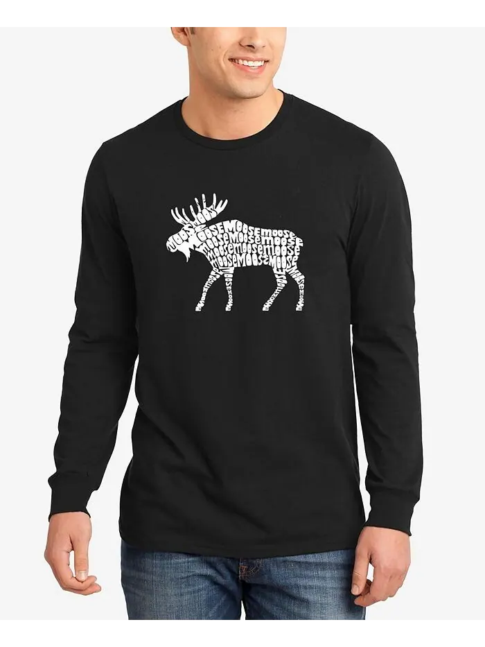 Мужская футболка с длинным рукавом Moose Word Art LA Pop Art — изображение 1 из 3, черный