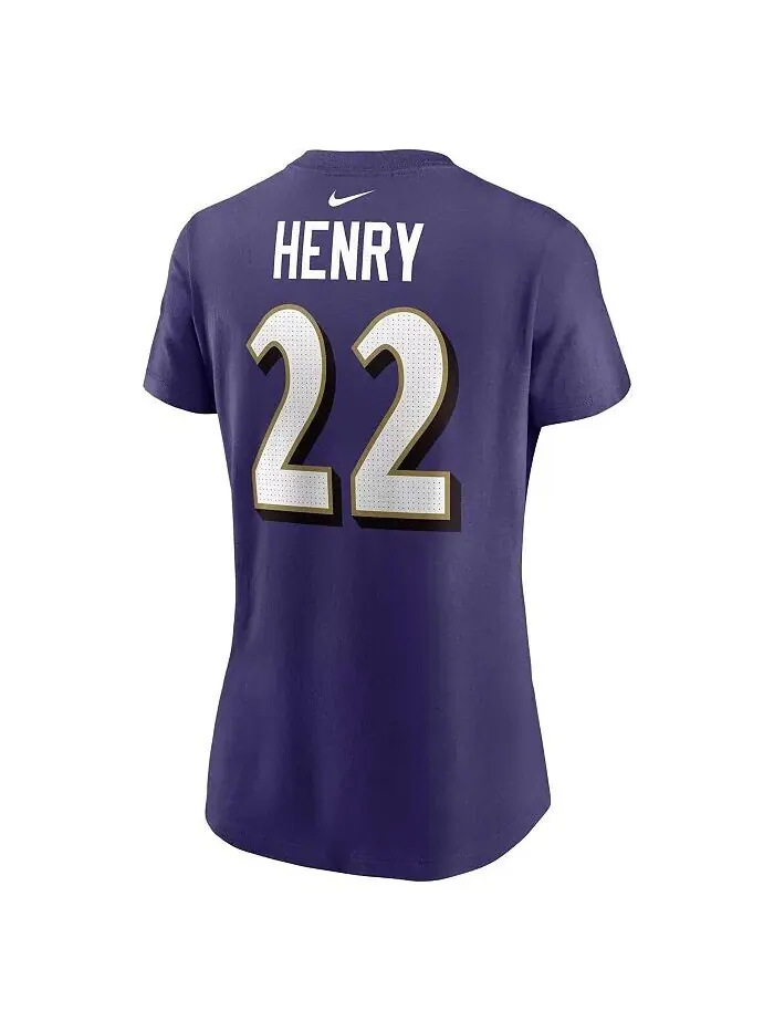 Женская футболка Derrick Henry Purple Baltimore Ravens с именем игрока и номером Nike — изображение 2 из 3, фиолетовый