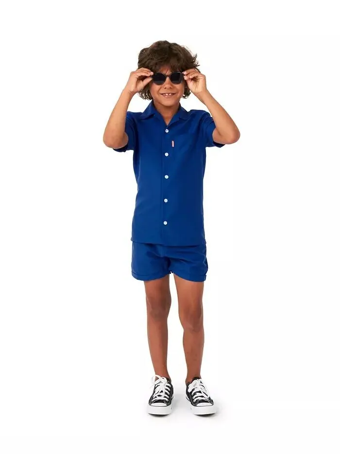 Комплект из 2 летних рубашек и шорт для маленьких мальчиков Opposuits — изображение 2 из 3, темно-синий