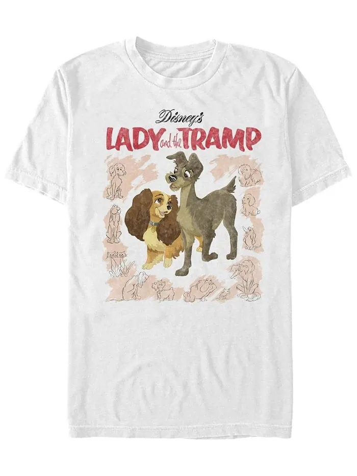 Мужская футболка с коротким рукавом в винтажном стиле Lady and the Tramp Fifth Sun — изображение 1 из 1, белый