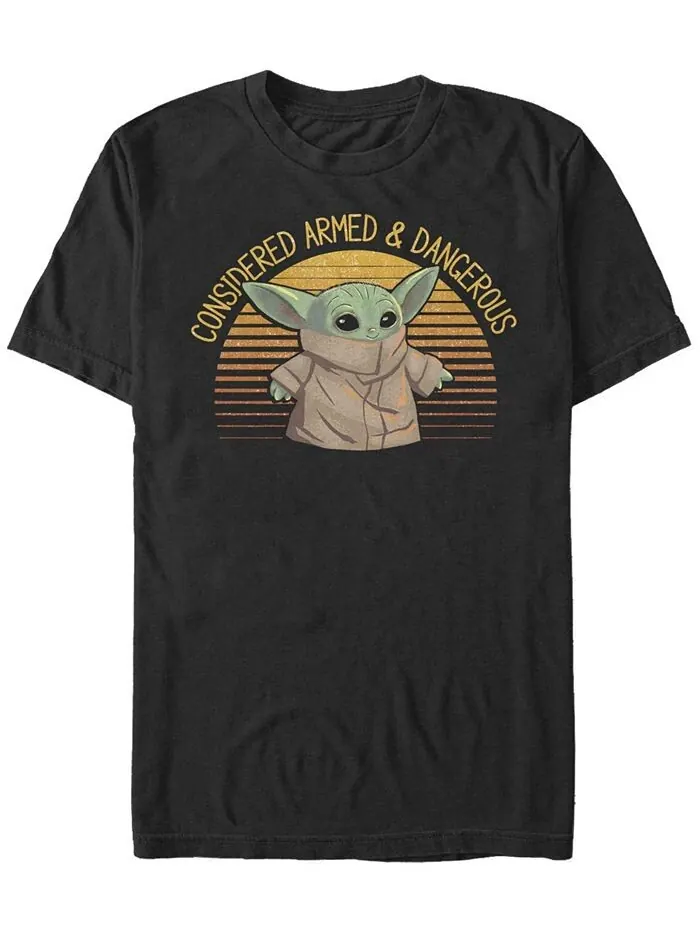 Мужская футболка Sunset Cute Yoda с короткими рукавами и круглым вырезом Fifth Sun — изображение 1 из 1, черный