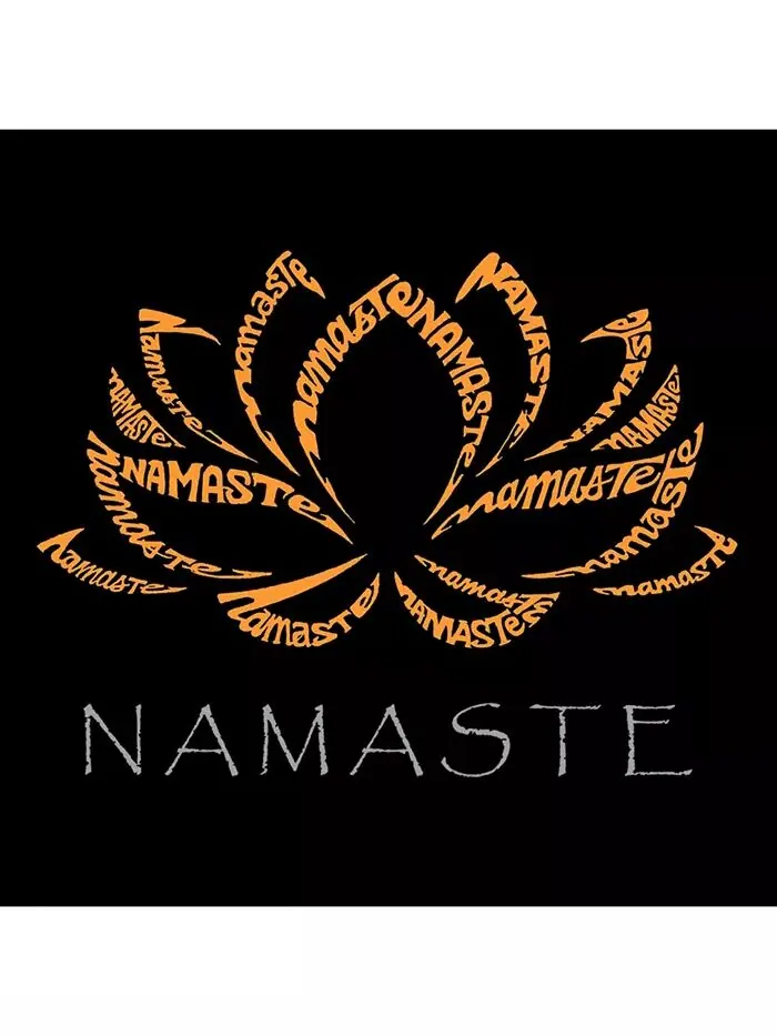 Мужская толстовка Word Art Namaste с круглым вырезом LA Pop Art — изображение 2 из 2, черный