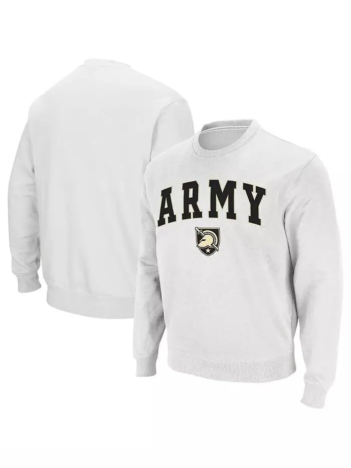 Мужская толстовка с круглым вырезом Army Black Knights Arch & Logo Colosseum — серый