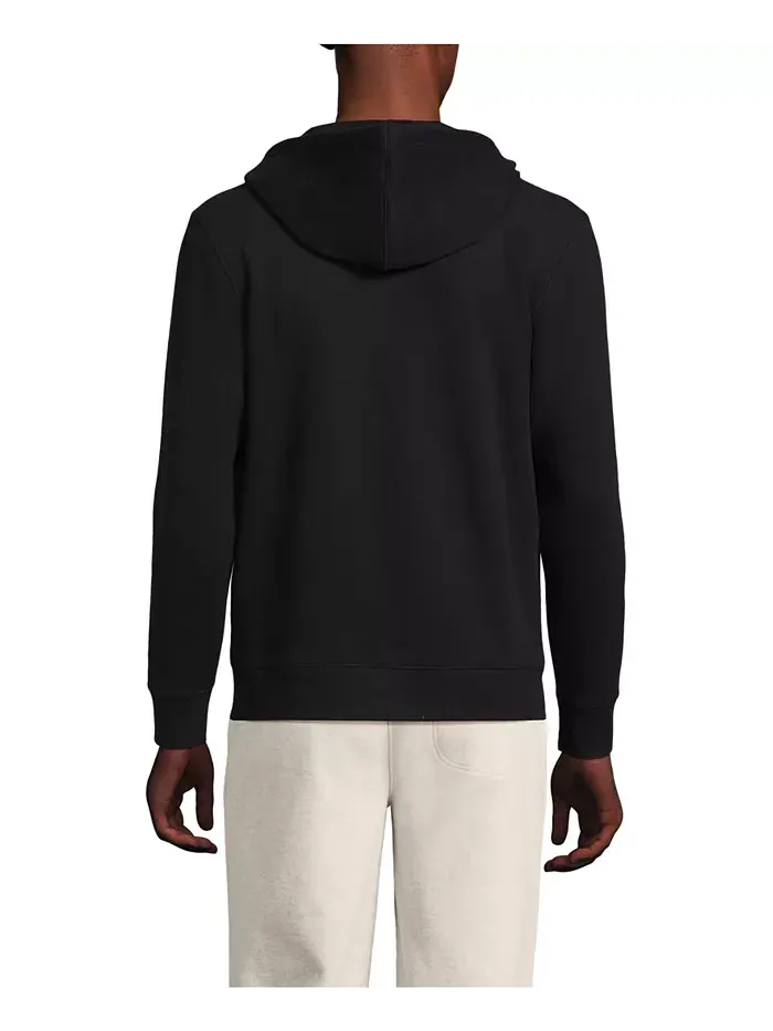 Мужская худи с длинным рукавом Serious Sweats на молнии Lands' End — изображение 2 из 3, черный