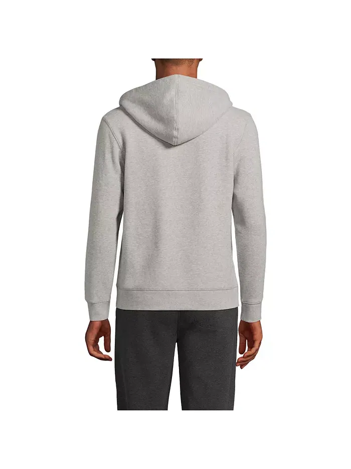 Мужская худи с длинным рукавом Serious Sweats на молнии Lands' End — изображение 2 из 3, серый