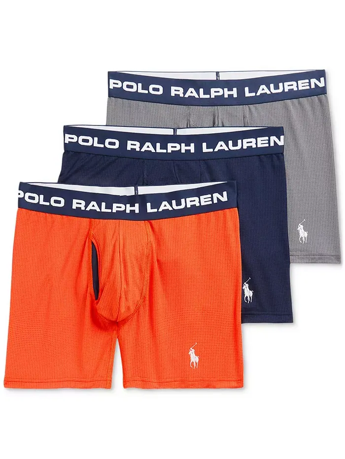 Комплект трусов Polo Ralph Lauren Perfect Pouch Boxer, 3 предмета — изображение 1 из 9, серый