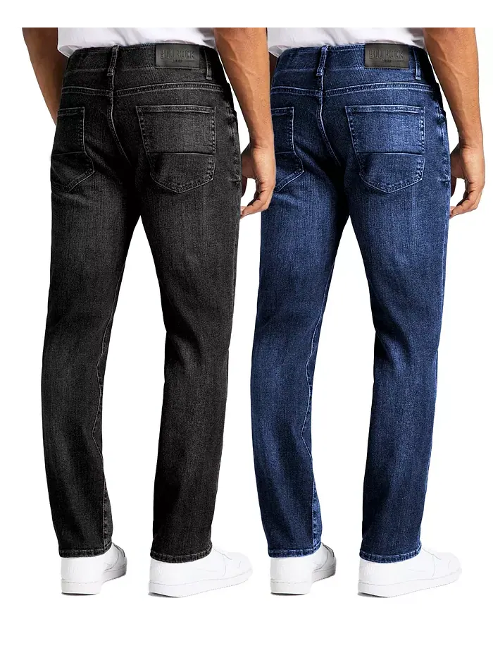 Мужские джинсы Flex Stretch Slim Straight, 2 шт Blu Rock — изображение 2 из 7, черный