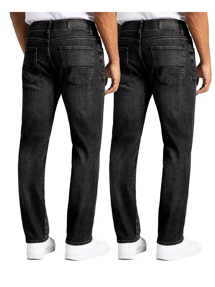 Мужские джинсы Flex Stretch Slim Straight, 2 шт Blu Rock — изображение 2 из 7, черный