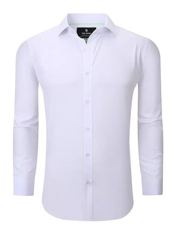 Мужская классическая рубашка Slim Fit из эластичной ткани Tom Baine — белый