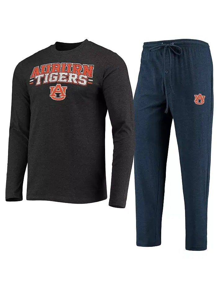 Мужской комплект для сна Auburn Tigers с длинным рукавом и брюками