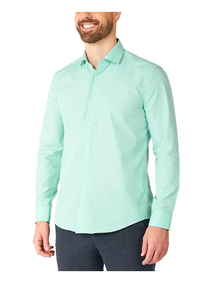 Мужская рубашка - длинный рукав Magic Mint Dress Shirt - пастельный мятно-зеленый - формальная — черный