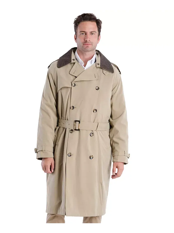 Мужской классический плащ с поясом Iconic Belted Trench Raincoat London Fog
