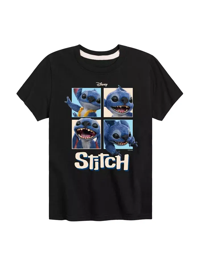 Футболка с принтом Stitch из фильма "Лило и Стич" для мальчиков старшего возраста Lilo & Stitch — черный