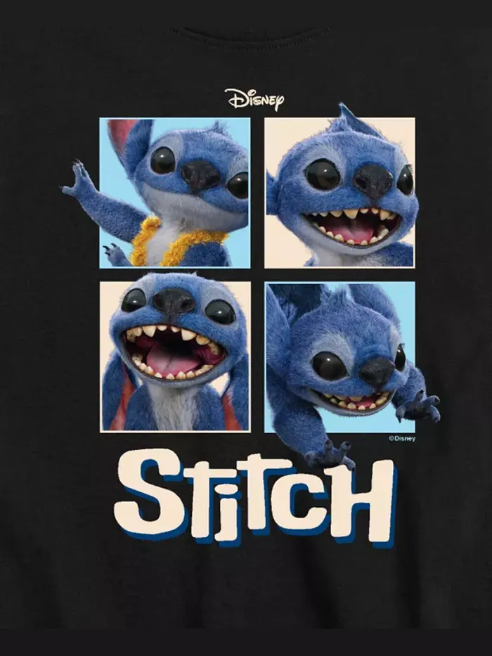 Футболка с принтом Stitch из фильма "Лило и Стич" для мальчиков старшего возраста Lilo & Stitch — изображение 3 из 3, черный