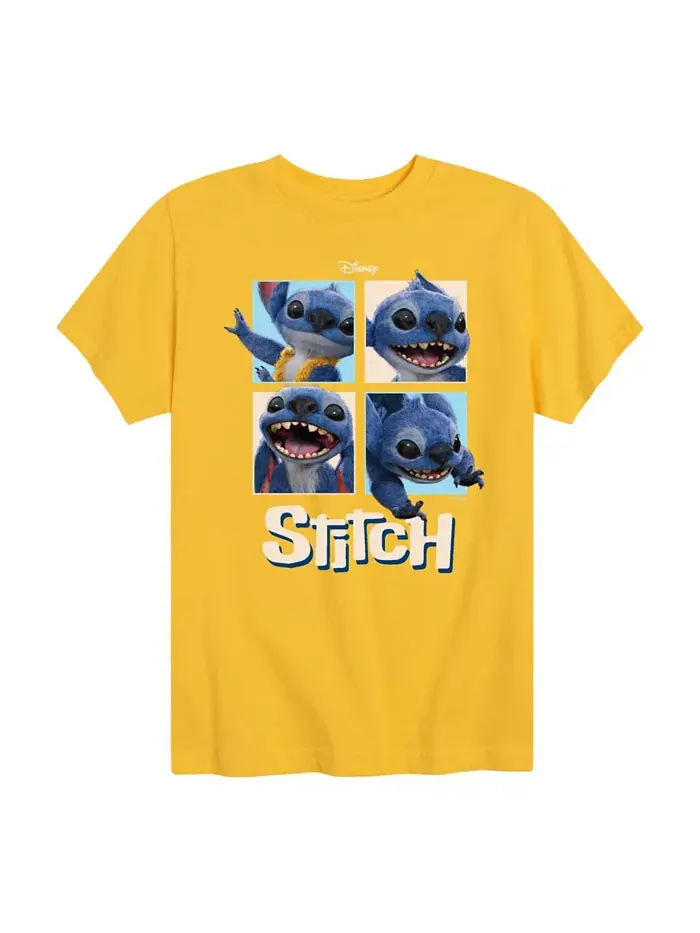 Футболка с принтом Stitch из фильма "Лило и Стич" для мальчиков старшего возраста Lilo & Stitch — желтый